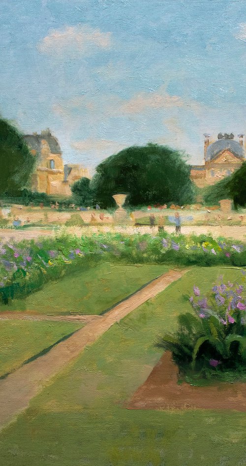 Tuileries Garden Paris (Jardin des Tuileries) impressionist oil painting by Gav Banns