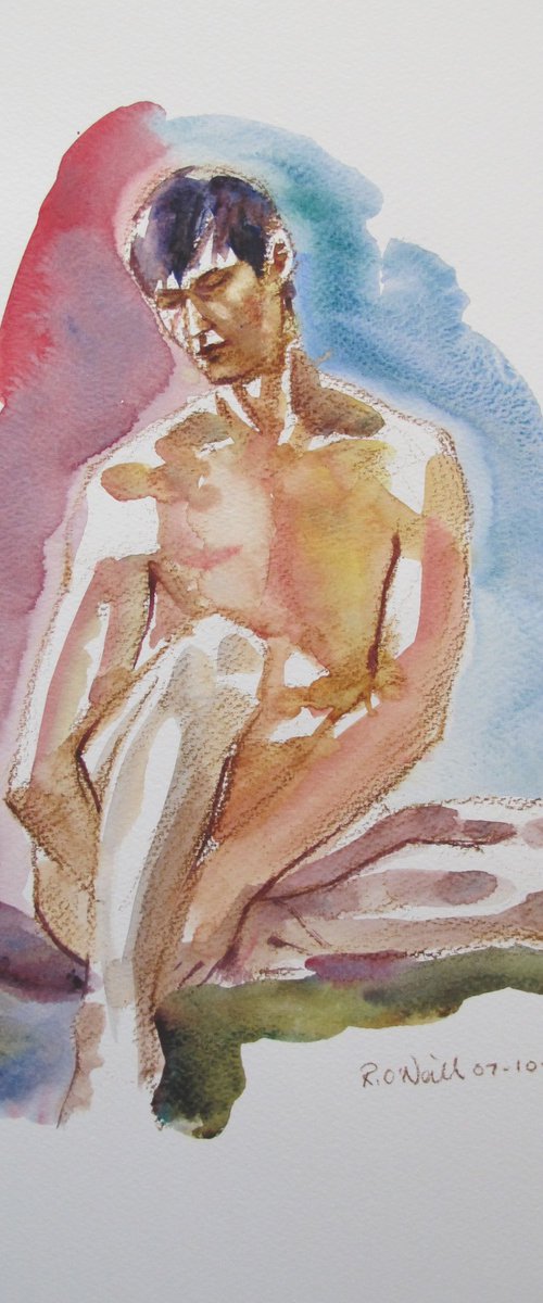 Seated male nude by Rory O’Neill