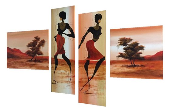 4 parts paintings. Eka Peradze Art