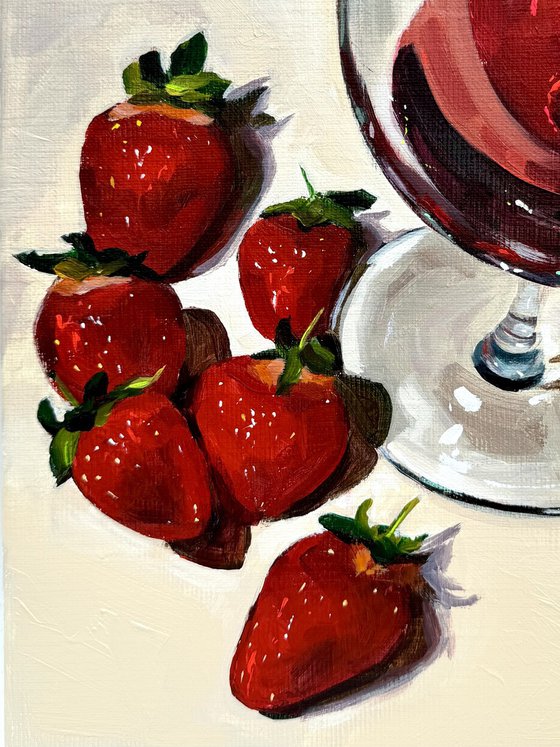 Still Life with Strawberries and Wine
