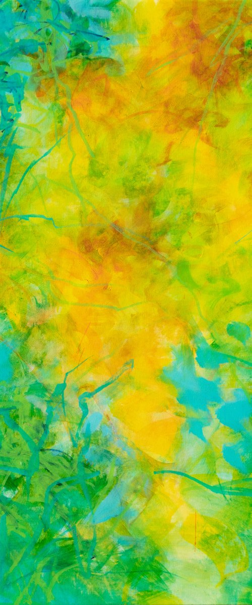 The four seasons : Spring symphony - modern floral - contemporary nature - decorative abstract by Fabienne Monestier