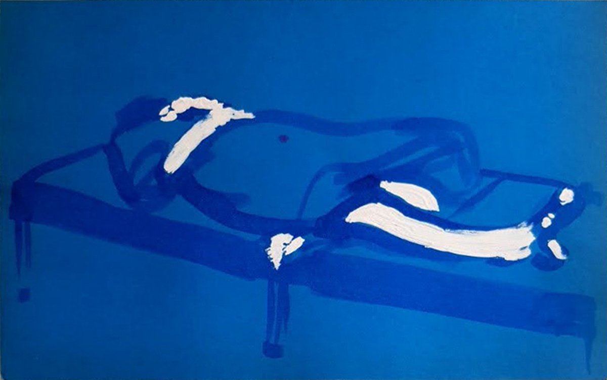 Illustrative Portrait Ink Drawing By Aleksandar Basic, 13 X 8, Reclining Figure, Original Artwork