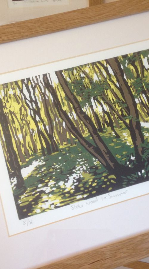 Stoke Wood in Summer, framed by Alexandra Buckle