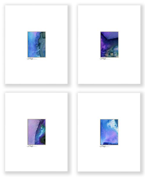 In Harmony Collection 4 - Set of 4 Abstract Paintings in Mats by Kathy Morton Stanion by Kathy Morton Stanion