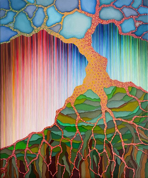 Tree and Colourful Rain by Nina Piatrouskaya