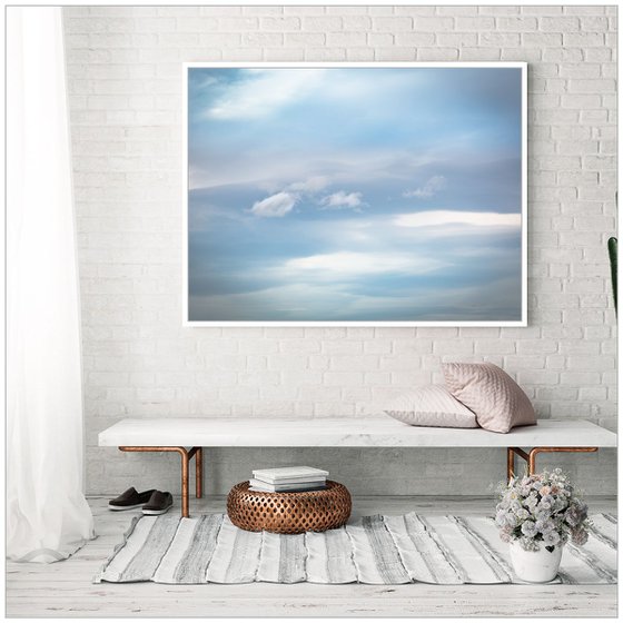 Any Other Day -  abstract cloud canvas in blue and white