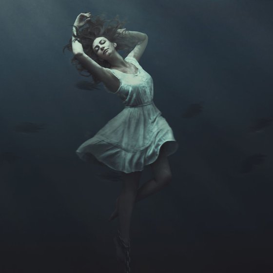 Fine Art Photography Print, Trapped Underwater, Fantasy Giclee Print, Limited Edition of 5