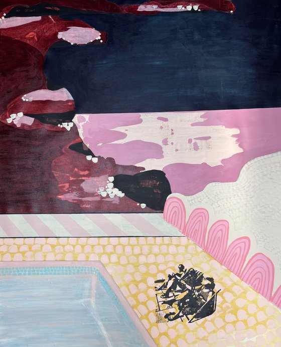 Knitting at the pool