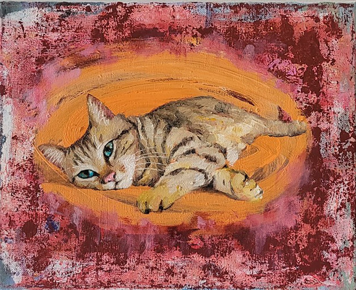 Lying kitten by Lisa Braun