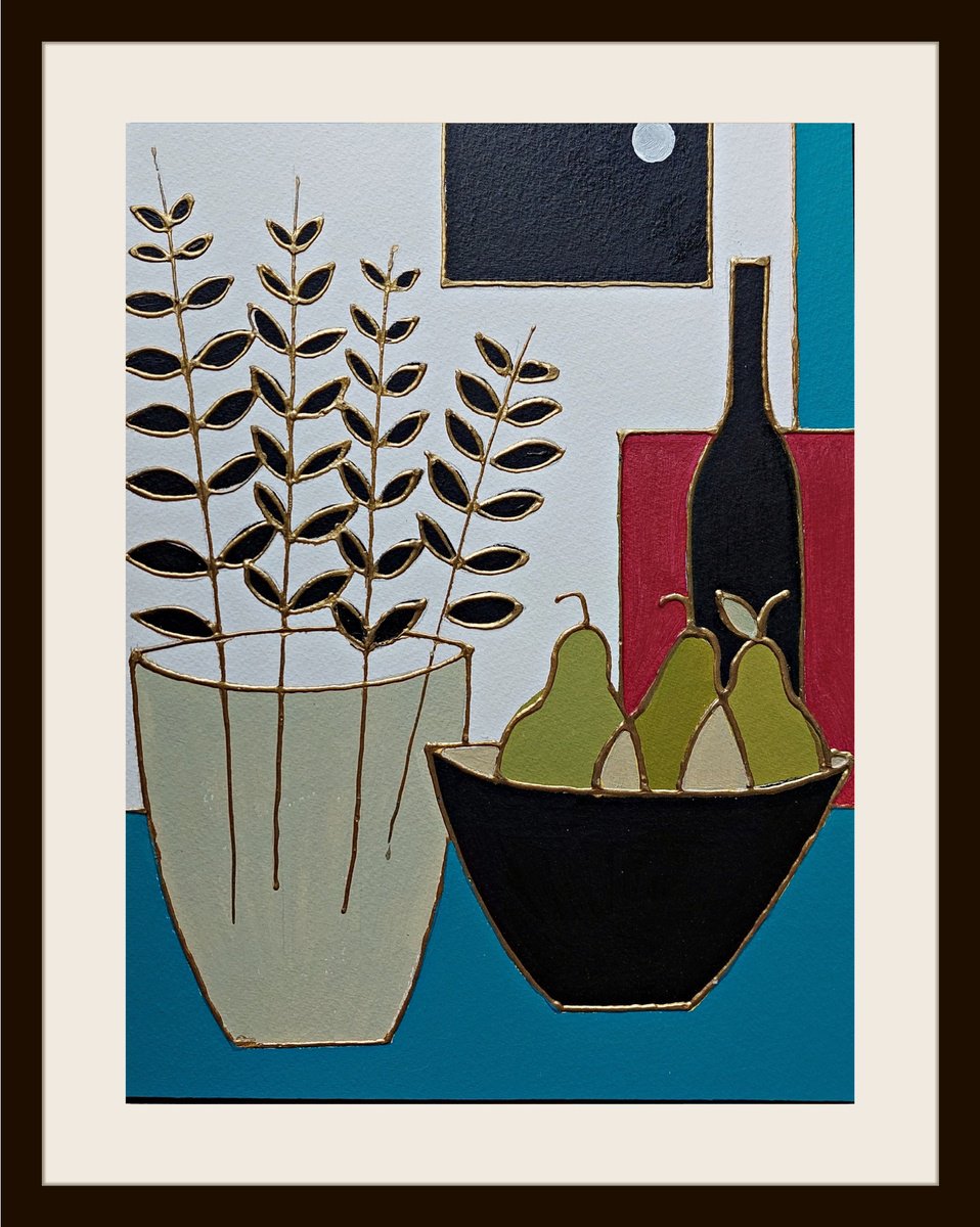 Still Life with 3 Pears by Jan Rippingham