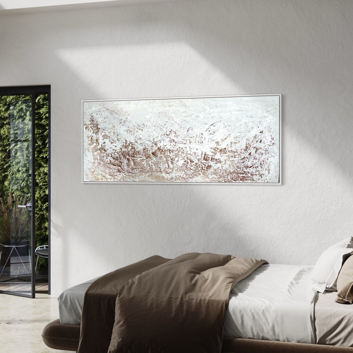 Abstract Acrylic Painting By Mireia Izquierdo, 67 X 28", Autumn Walks, Original Artwork