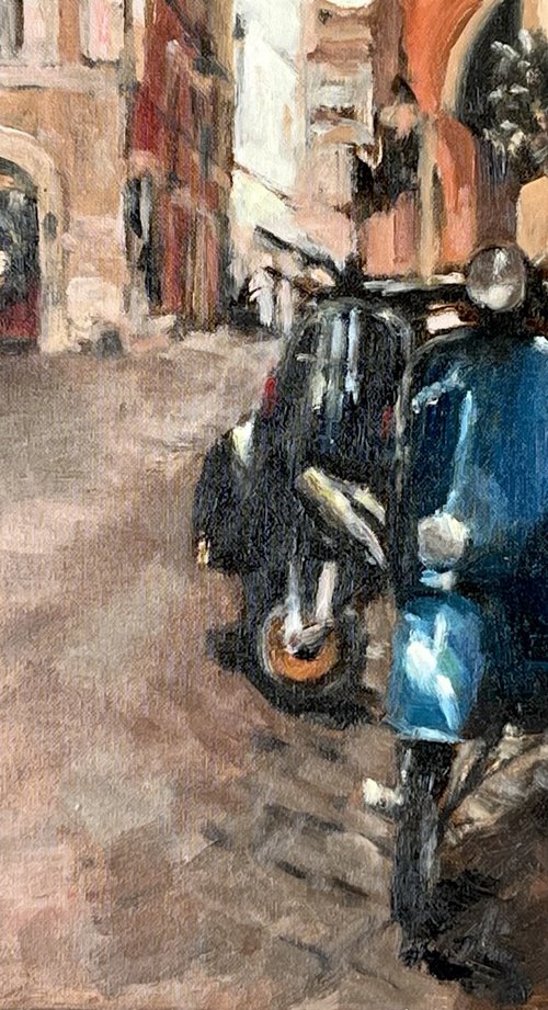 Vespas in Florence by Simon Zekaria Art