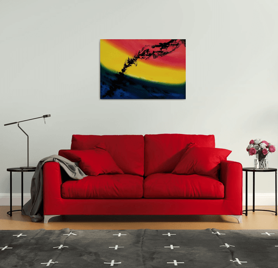 Skyline I, the series, 100x70 cm, Deep edge, LARGE XL, Original abstract painting, oil on canvas