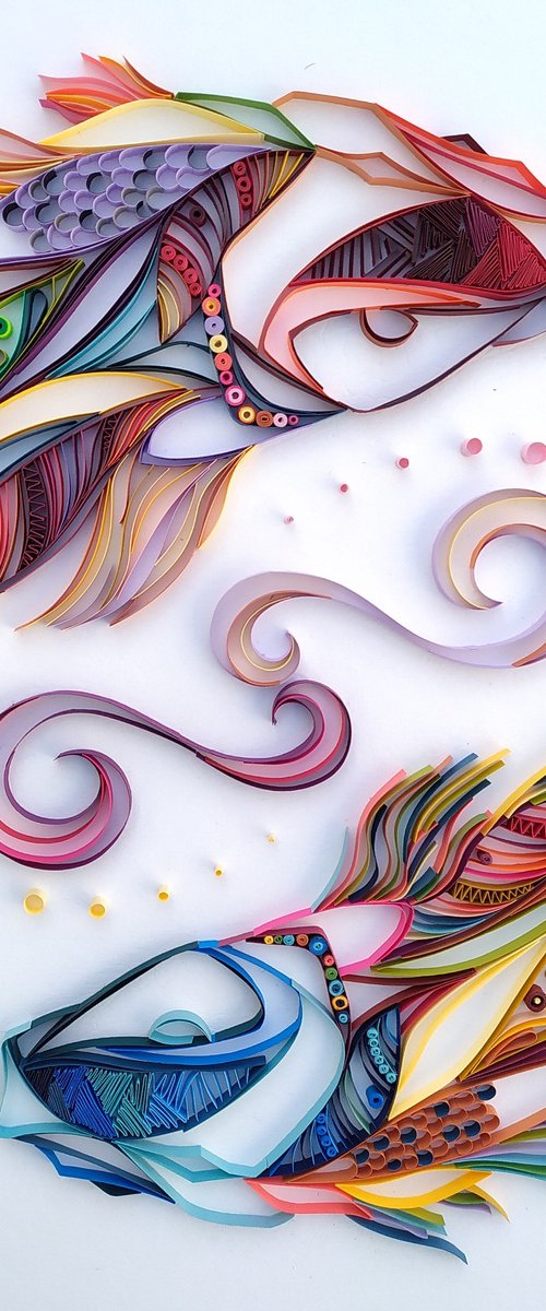 Playful koi fish by Priyanka Sagar