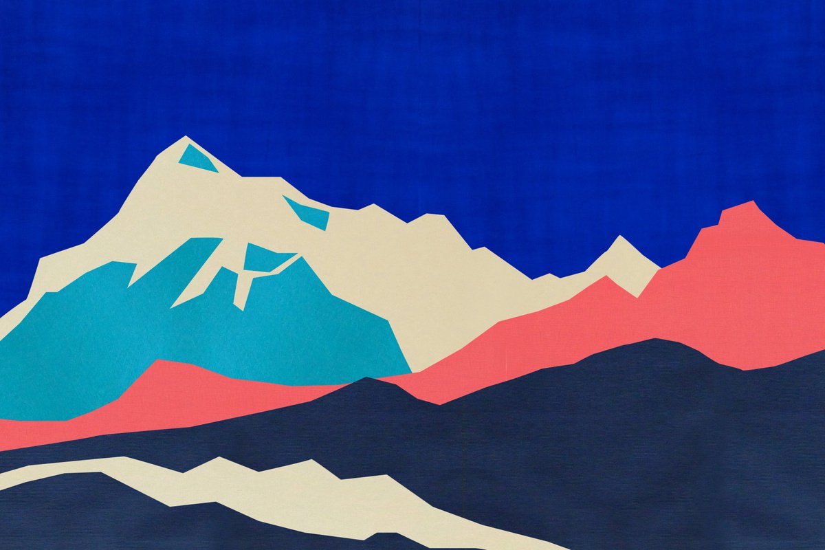 Abstract Mountains #03 - Extra Large Abstract Landscape - Shipping Rolled in a Tube by Arisha Monn