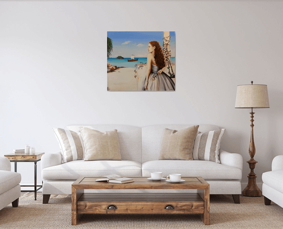 Orizzonte - landscape - sea - portrait -original painting