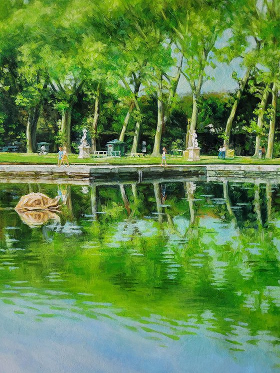 Reflection of the air of Versailles. Apollo's Fountain