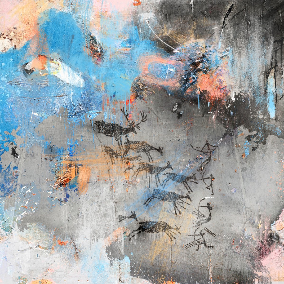 Organic Abstract Giclee Print By Adriano Ribeiro, 13 X 13, Ho Sapiens, Original Artwork