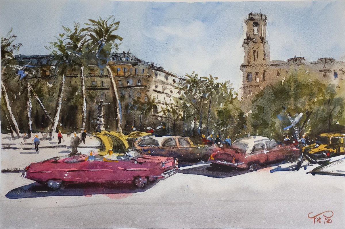 Old cars in Havana (large format) by Tollo Pozzi
