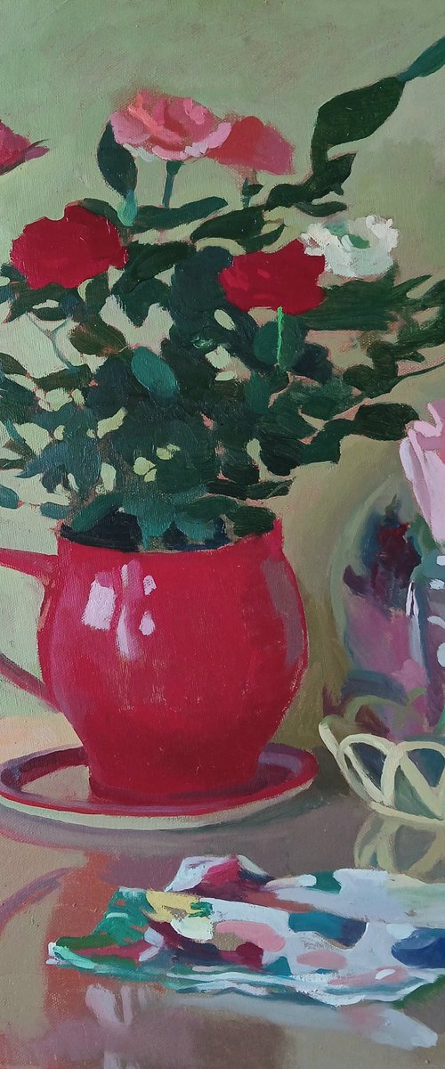 Still Life with Roses by Vasyl Koval