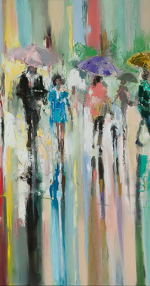 'Walking in the rainbow Rain' by Ewa Czarniecka