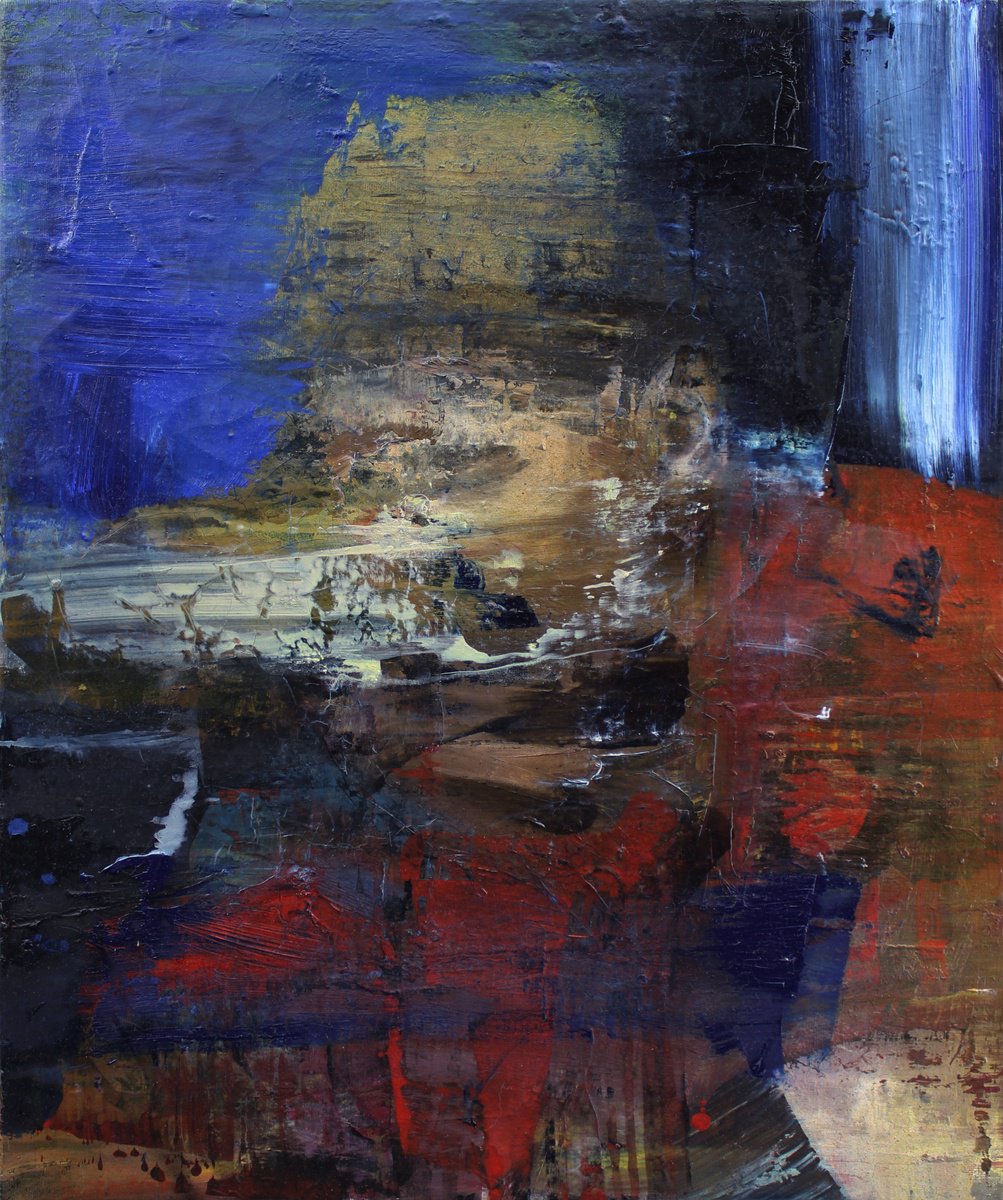 Expressive Portrait Oil Painting By Milos Hronec, 20 X 24", Cold Days, Original Artwork