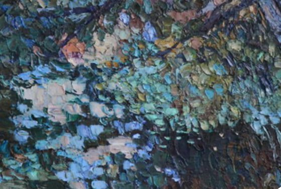 In the shade of  the tree