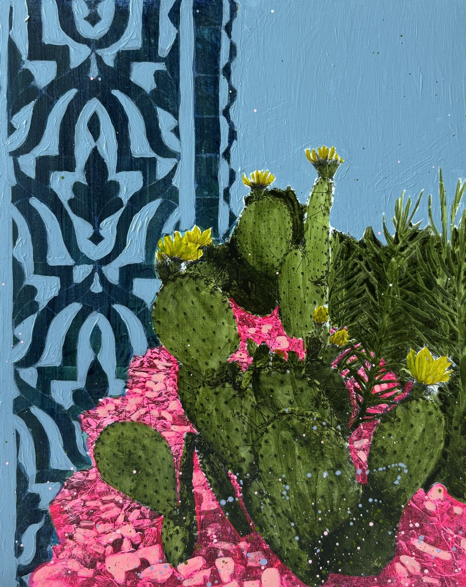 Geometric Painting , Patterned Horizon By Maria Al Zoubi, 8 X 10, Artwork For Sale On Artfinder