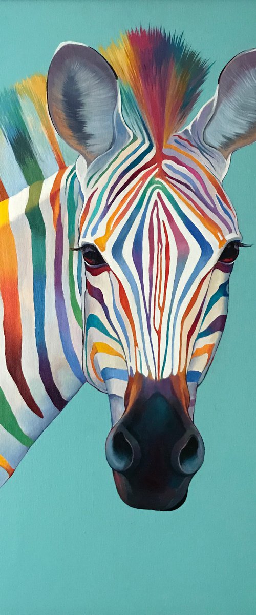 Rainbow zebra by Andrii Roshkaniuk