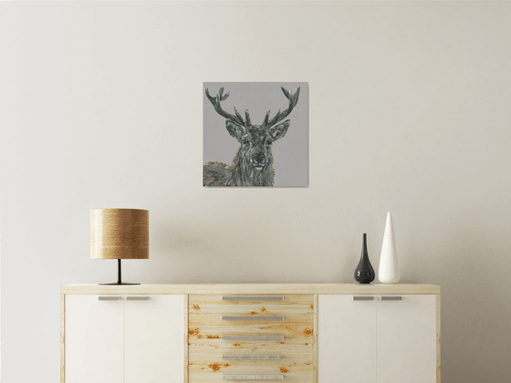 'Hello Deer' Deer Stag Original Painting