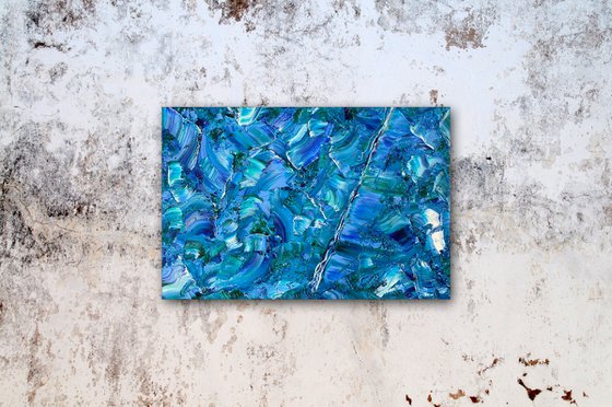 "Caught In Your Waves" - Original PMS Artwork Textured Abstract Oil Painting on Wood Panel - 24" x 16"