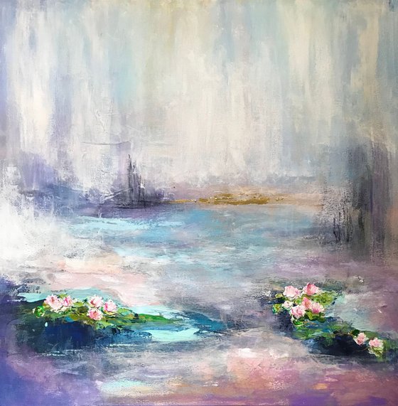 Impressionistic water lilies