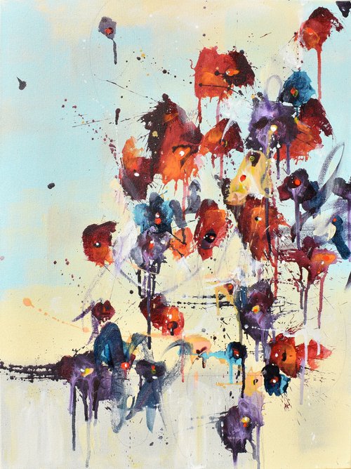 Fleurs d'éveil (Flowers Of Awakening) by Abstract Art by Cynthia Ligeros