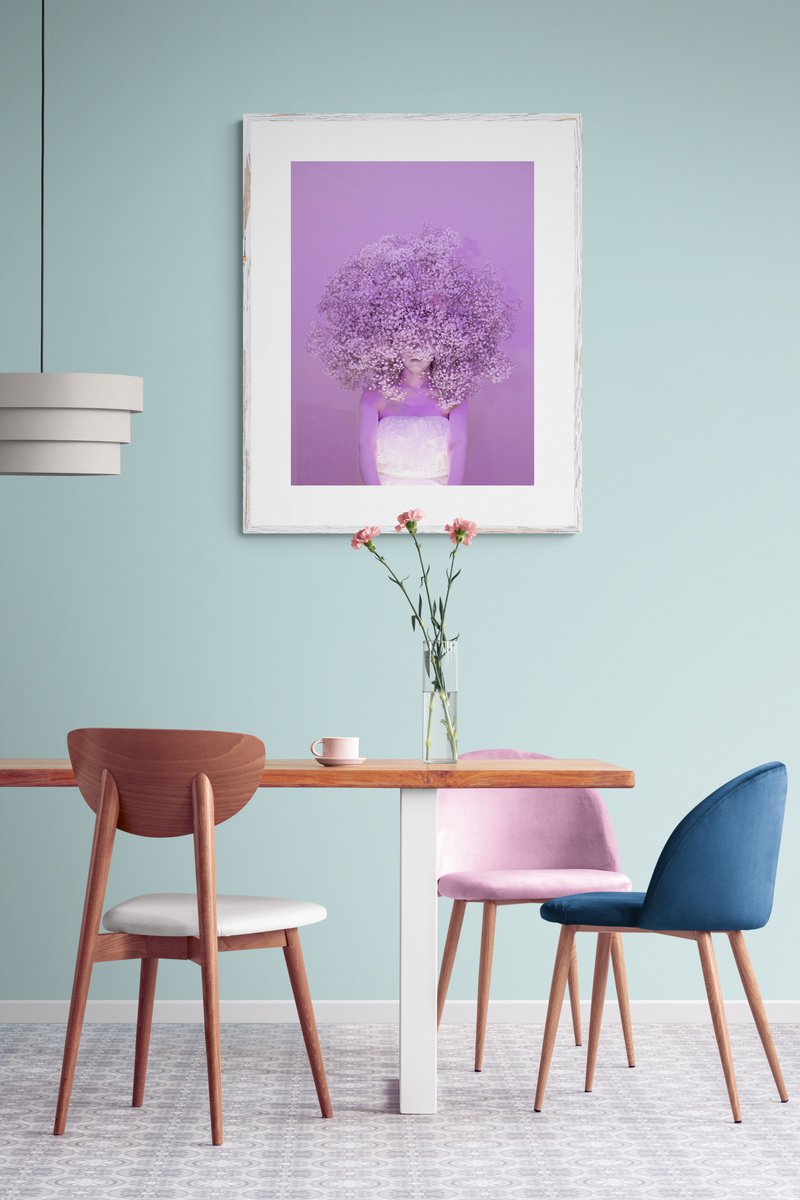 Expressive Portrait Photograph By Ziesook You, 20 X 26", Scent Of Pink 12132021, Original Artwork