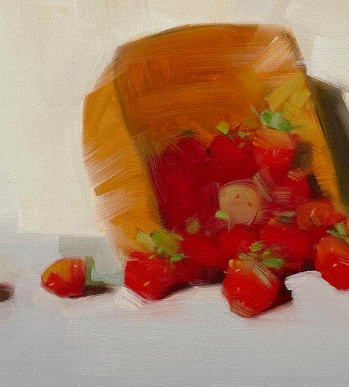 Strawberries, Original oil painting, Handmade artwork, One of a kind by Vahe Yeremyan