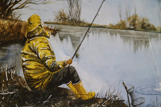 "Spring fishing" 2021 Watercolor on paper 42x60