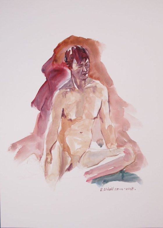 Seated male nude