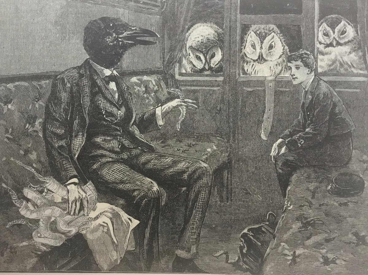 Surrealistic Portrait Collage By Tudor Evans, 7 X 5", Owls, Original Artwork