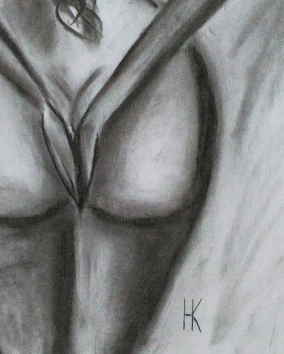 Female Nude charcoal art