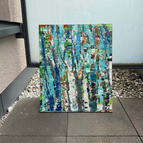 Whisper of the birch grove. Triptych