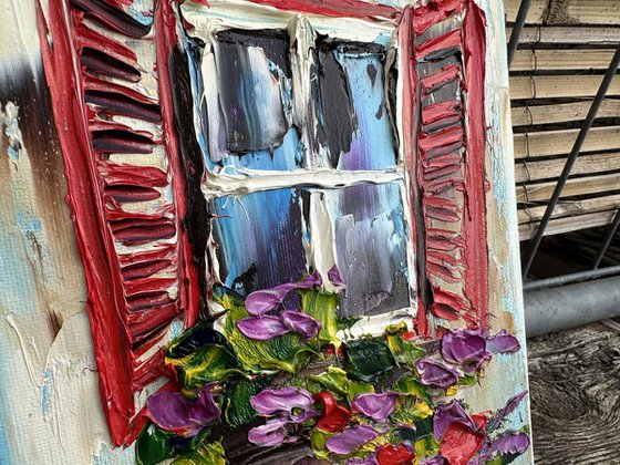 Old Window with Flowers