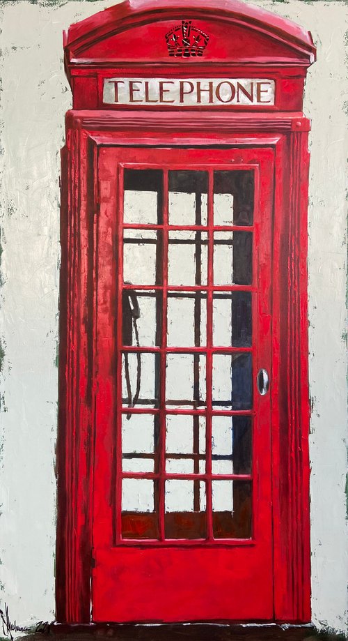 Red phone booth. by Igor Shulman