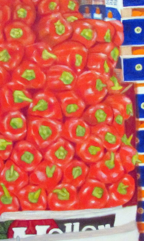 CLEMENTINES & PEPPERS 28 x 22 by Leslie Dannenberg