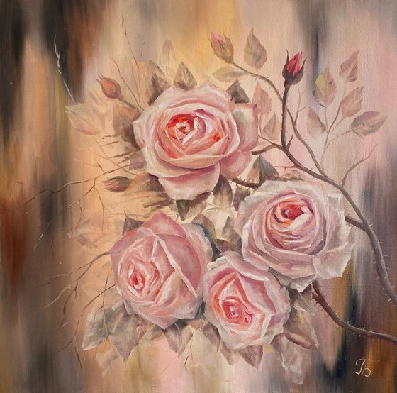 Roses in pastel colors.