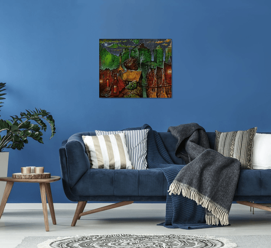 Night in a fairy tale 65x80cm ,Acrylic/canvas