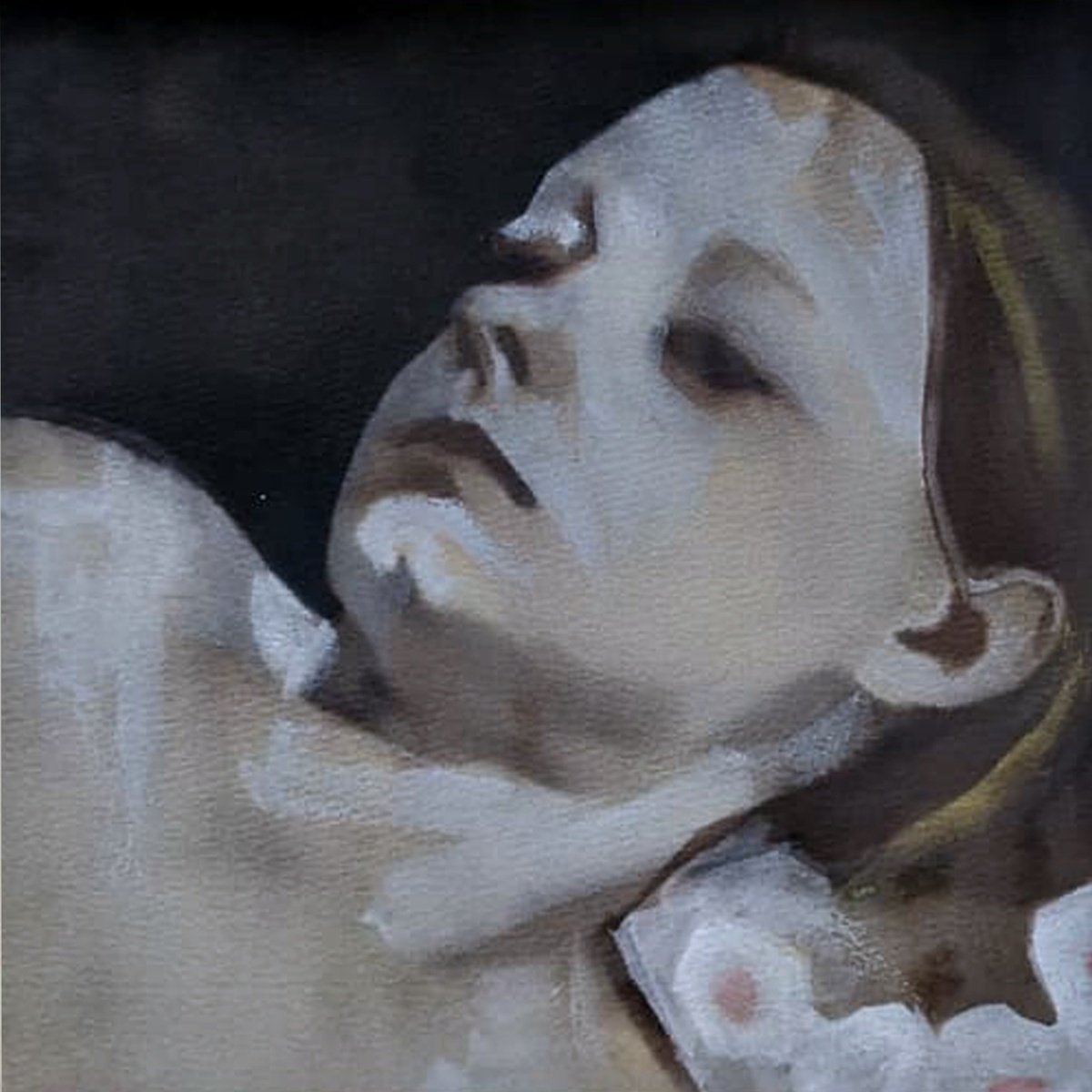 Expressive Portrait Watercolour By Anat Wegier, 12 X 12, Still Waters, Original Artwork