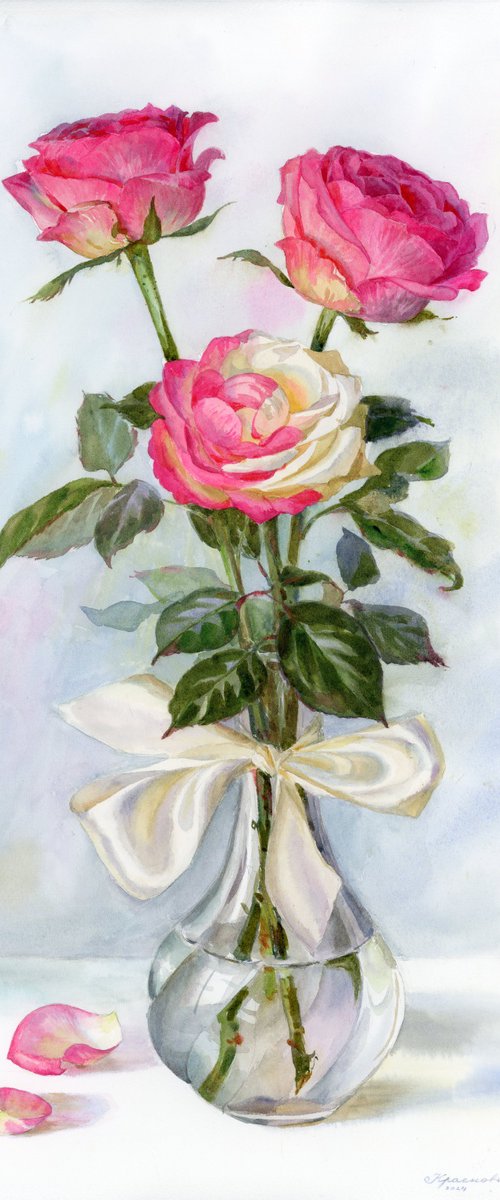 Bouquet with two-color rose by Yulia Krasnov