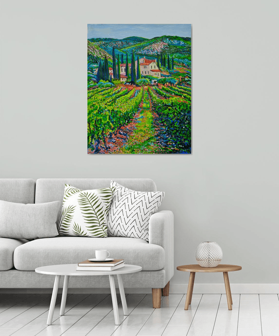 Tuscan Countryside with Vineyard