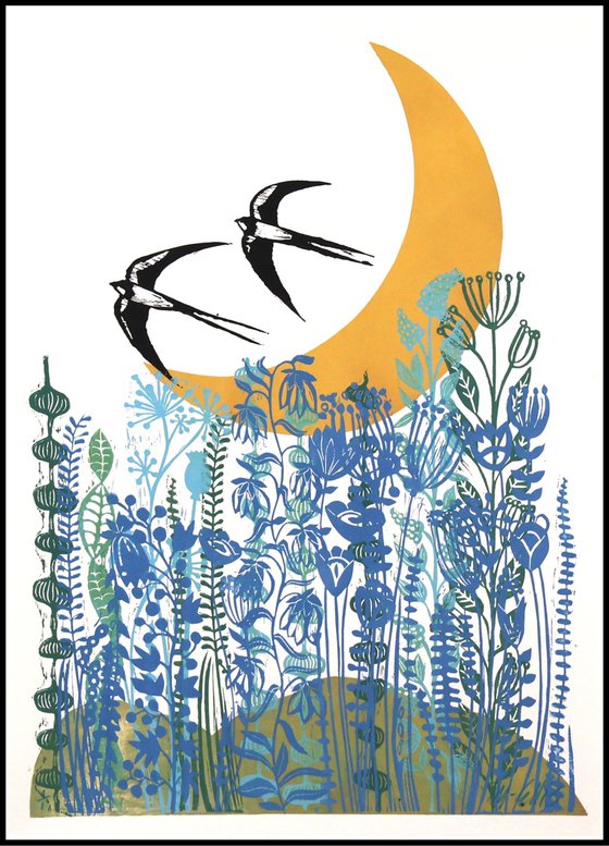 New Moon and Swallows