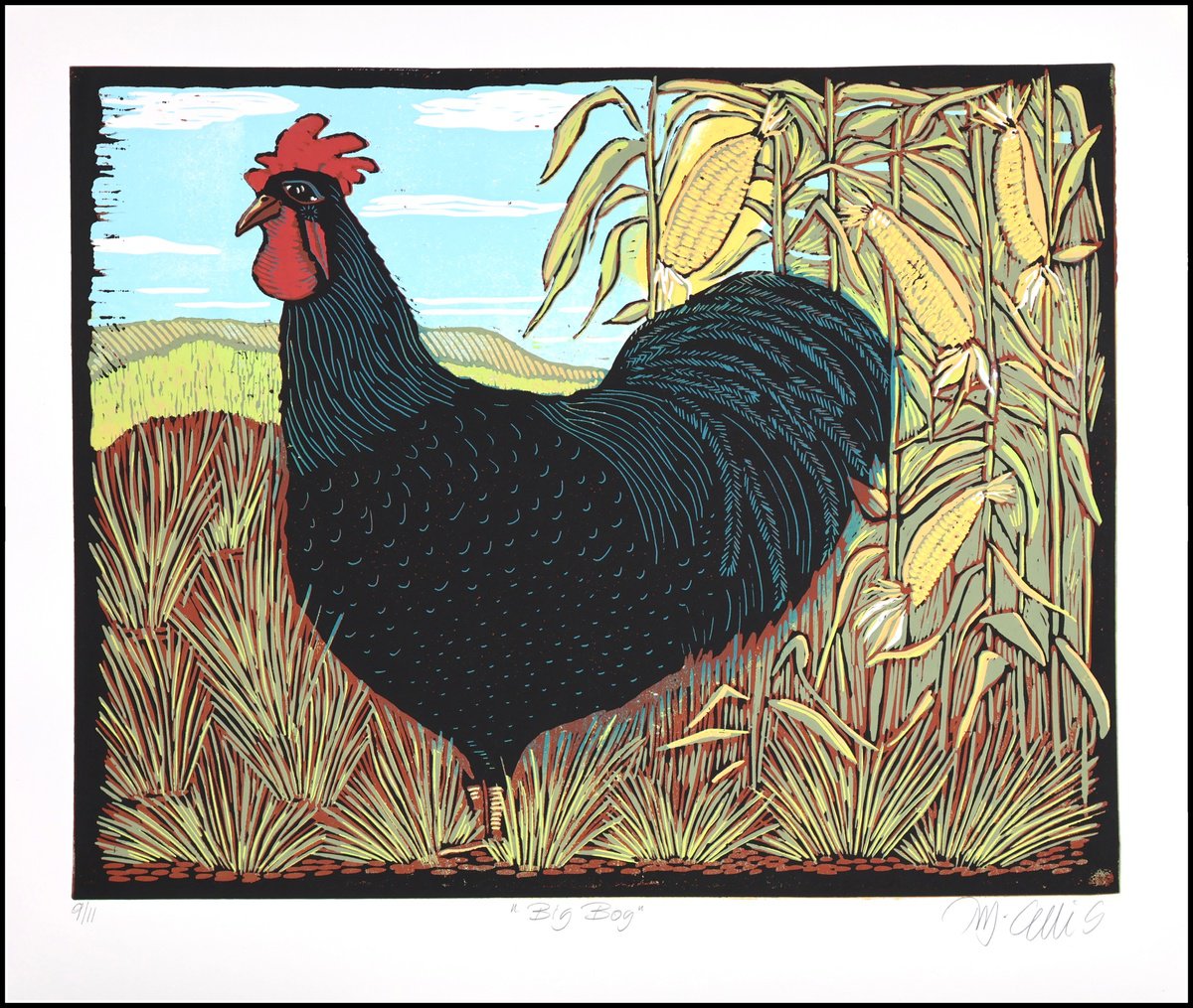 Rooster in the Cornfield by Mariann Johansen-Ellis